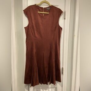 NWT The Limited Collection Size XL Brown Faux Leather Pleated Mini Dress